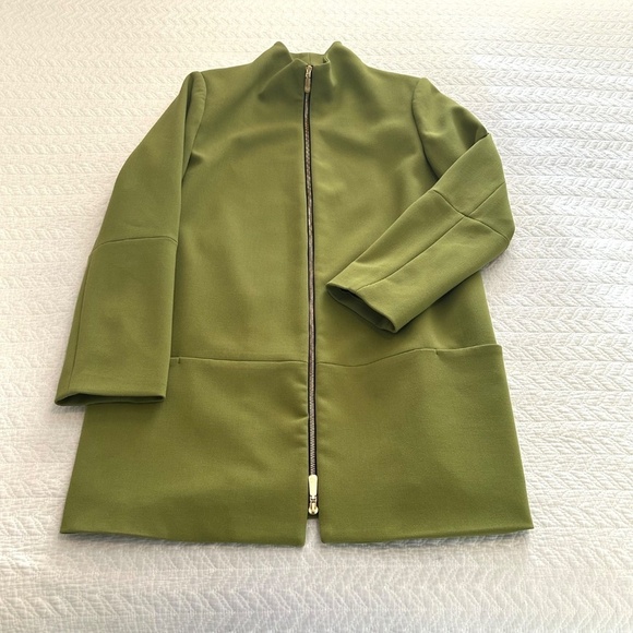 Vince Camuto Zip Front Funnel Neck 3/4 Length Jacket in Pistachio Green Size L - Picture 7 of 17